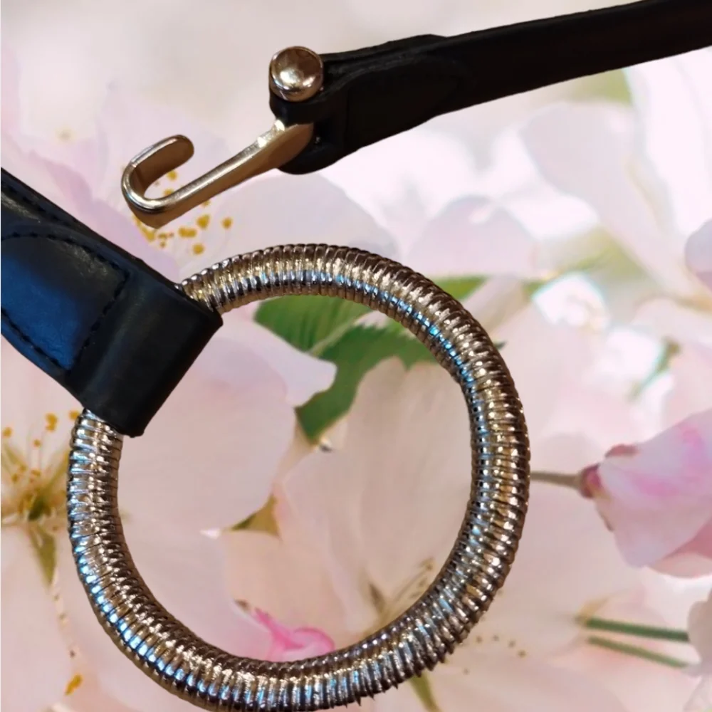Adjustable Black & Silver Loop Hook Belt Size M/L